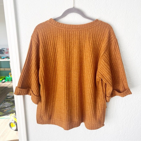 Umgee Sweater Women's Small Orange Ribbed Boxy Gremlincore Goblincore Boho - Picture 2 of 9